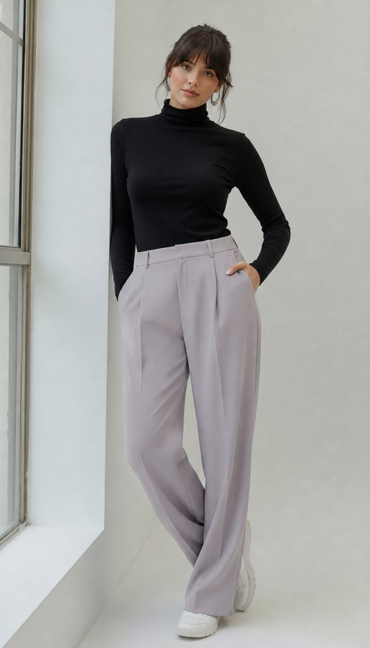 Erum Loose Silver Grey Pant