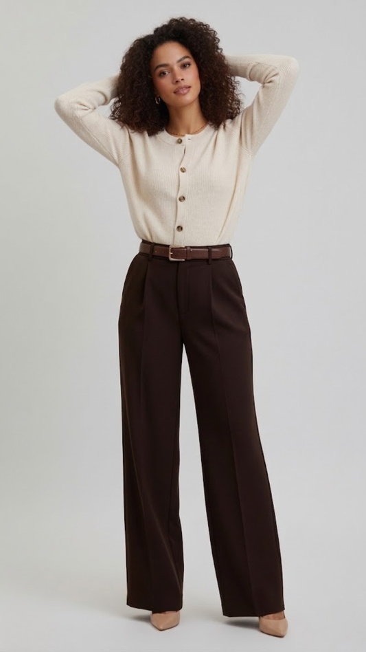 Erum Loose Chocolate Brown Pant