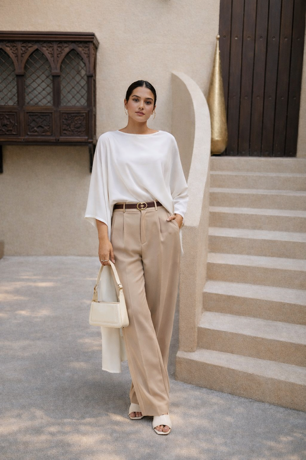 Erum Loose Beige Pant