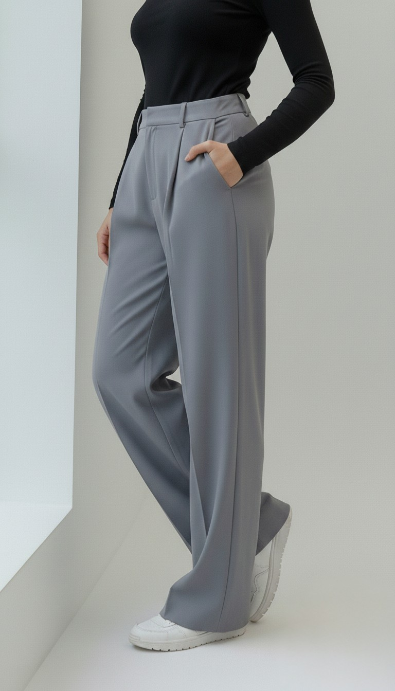 Erum Loose Silver Grey Pant