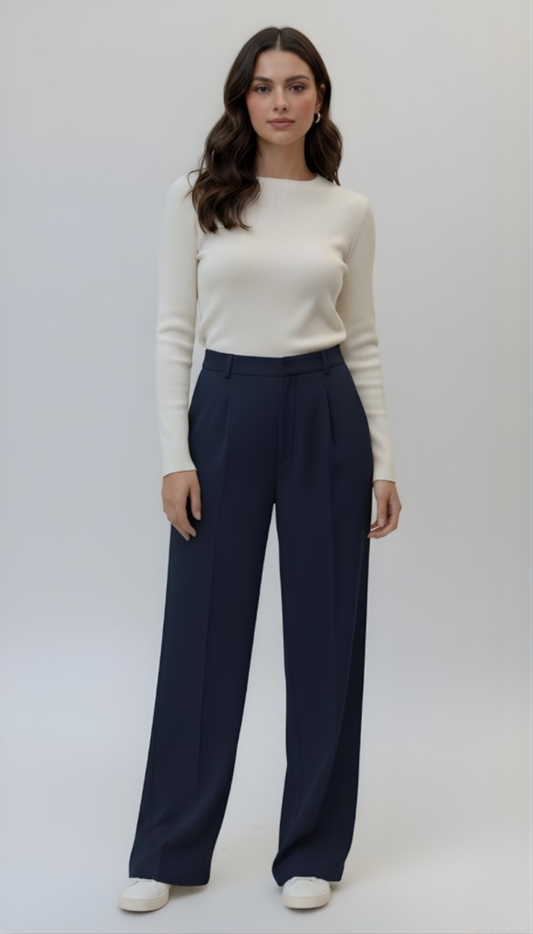 Erum Loose Navy Blue Pant