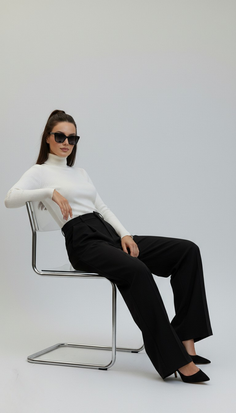 Erum Loose Black Pant