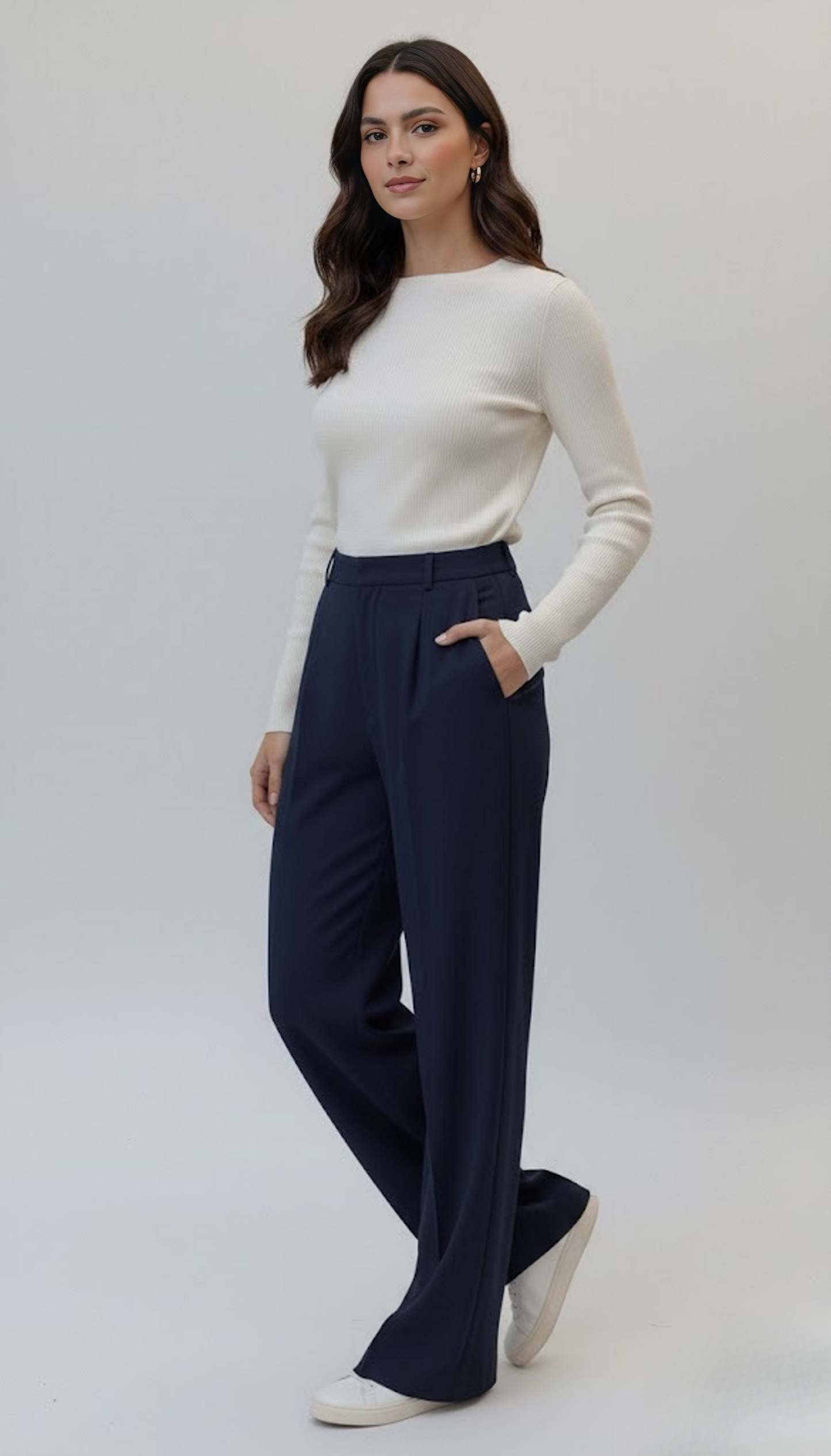 Erum Loose Navy Blue Pant