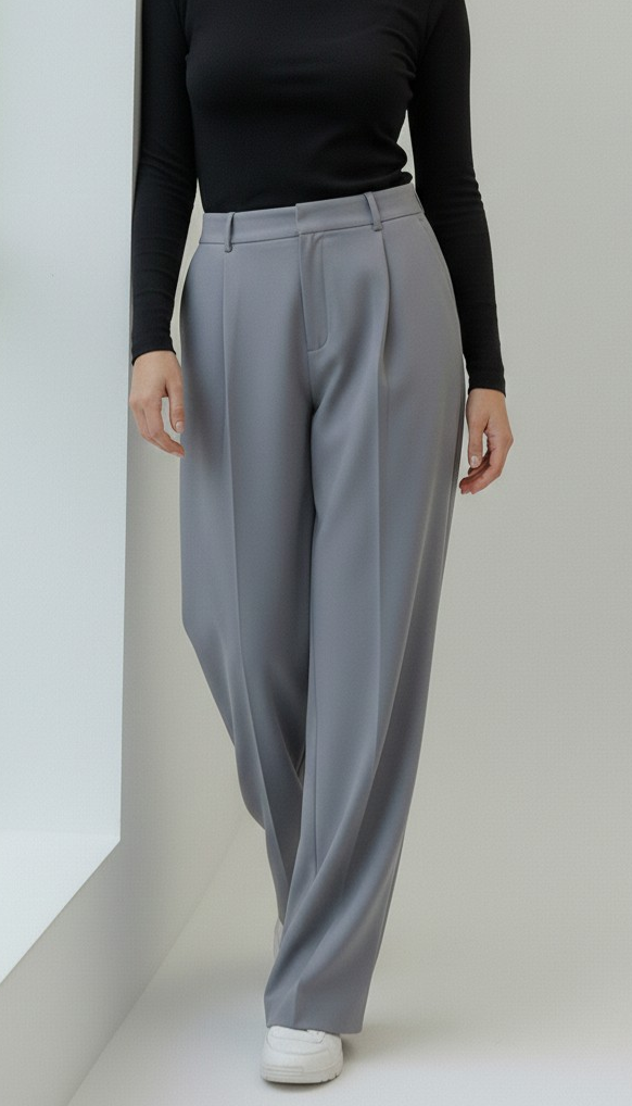 Erum Loose Silver Grey Pant